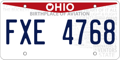 OH license plate FXE4768