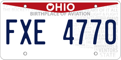 OH license plate FXE4770