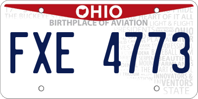 OH license plate FXE4773