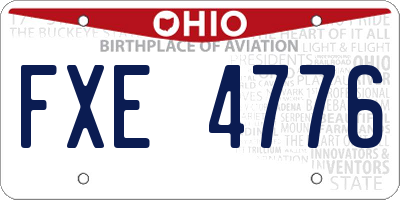 OH license plate FXE4776
