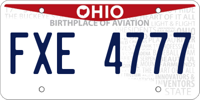 OH license plate FXE4777