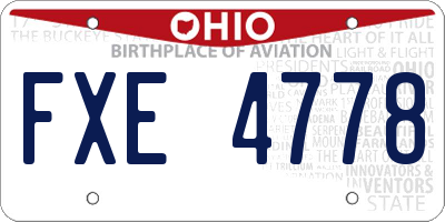 OH license plate FXE4778