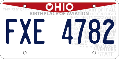 OH license plate FXE4782