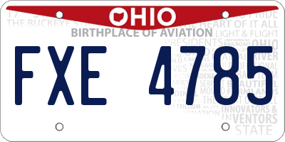 OH license plate FXE4785