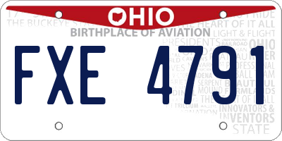 OH license plate FXE4791