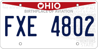 OH license plate FXE4802