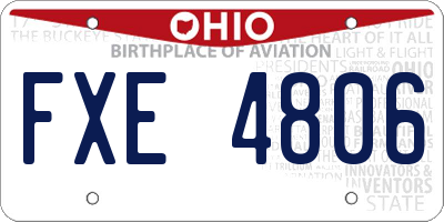 OH license plate FXE4806