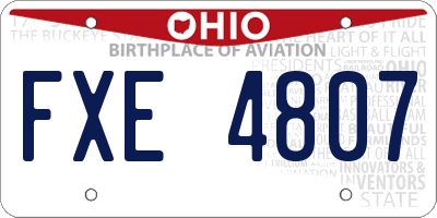 OH license plate FXE4807