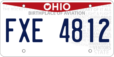 OH license plate FXE4812