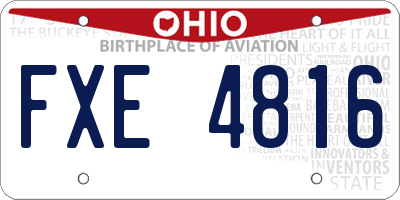 OH license plate FXE4816