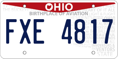 OH license plate FXE4817