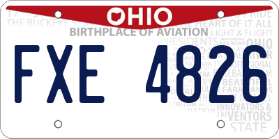 OH license plate FXE4826