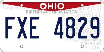 OH license plate FXE4829