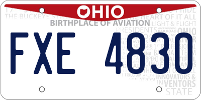 OH license plate FXE4830