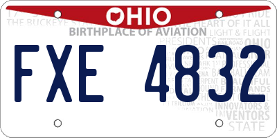 OH license plate FXE4832