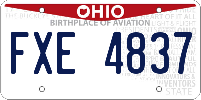OH license plate FXE4837