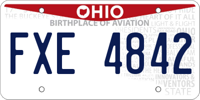 OH license plate FXE4842