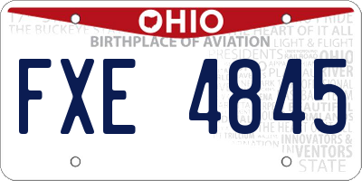 OH license plate FXE4845