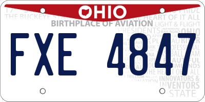 OH license plate FXE4847