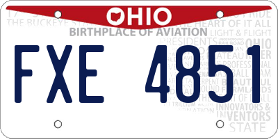 OH license plate FXE4851