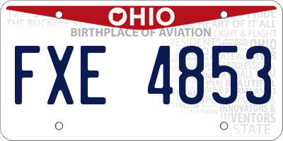 OH license plate FXE4853