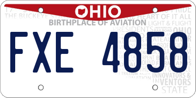 OH license plate FXE4858