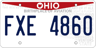 OH license plate FXE4860