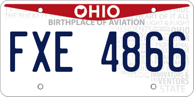 OH license plate FXE4866