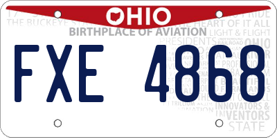 OH license plate FXE4868