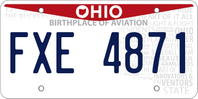 OH license plate FXE4871