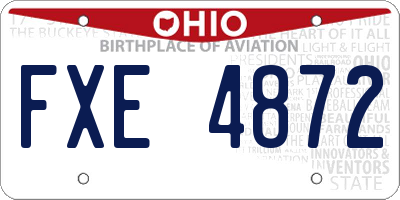 OH license plate FXE4872