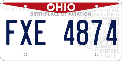 OH license plate FXE4874