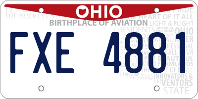 OH license plate FXE4881