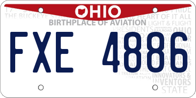 OH license plate FXE4886
