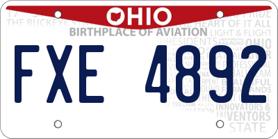 OH license plate FXE4892