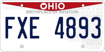 OH license plate FXE4893