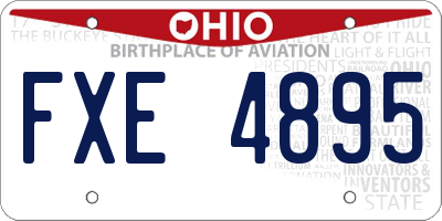 OH license plate FXE4895