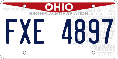 OH license plate FXE4897