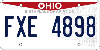OH license plate FXE4898