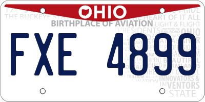 OH license plate FXE4899