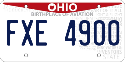 OH license plate FXE4900