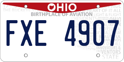 OH license plate FXE4907