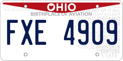 OH license plate FXE4909