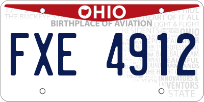 OH license plate FXE4912