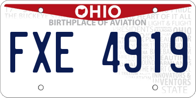 OH license plate FXE4919