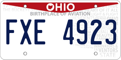 OH license plate FXE4923
