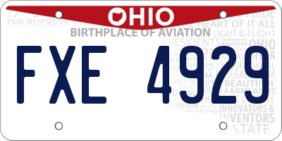 OH license plate FXE4929