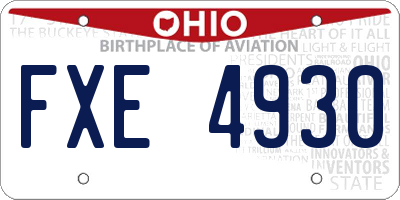 OH license plate FXE4930