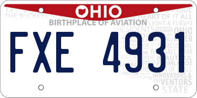 OH license plate FXE4931