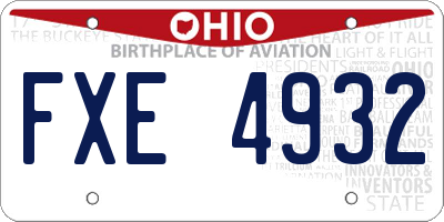 OH license plate FXE4932